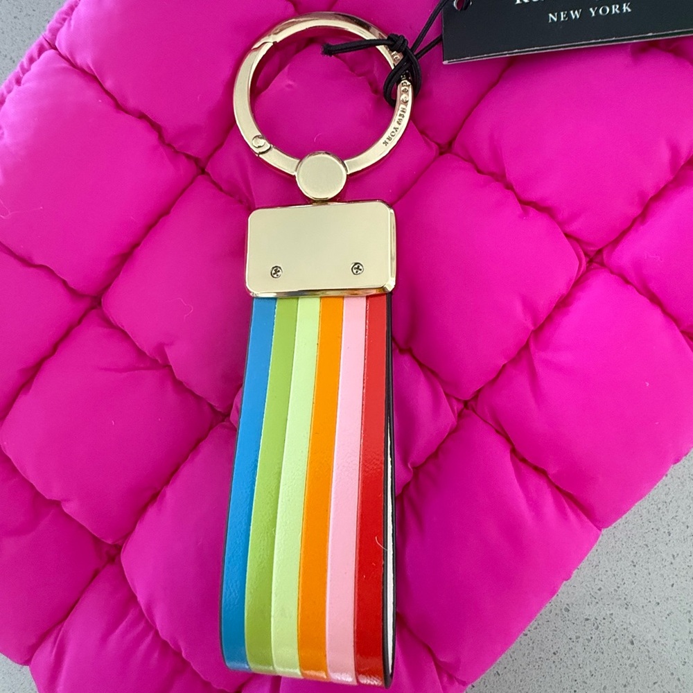 Kate Spade MSRP $99 rainbow, keychain bag charm key, ring, key fob NWT - Picture 6 of 10